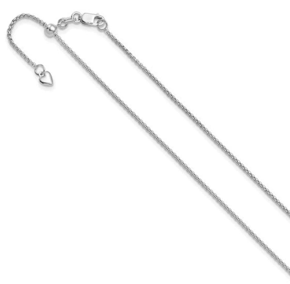 Adjustable 14K Gold Round Box Chain 16" - 22" 1.35mm