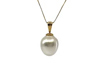 14K Yellow Gold 12.5mm South Sea Pearl Pendant with 10K Yellow Gold Chain