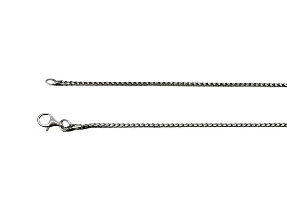 925 Sterling Silver 1.40mm High Rhodium Plated Franco Chain with Lobster Clasp - 18 Inches