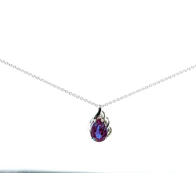 Created Alexandrite & Diamond Pendant