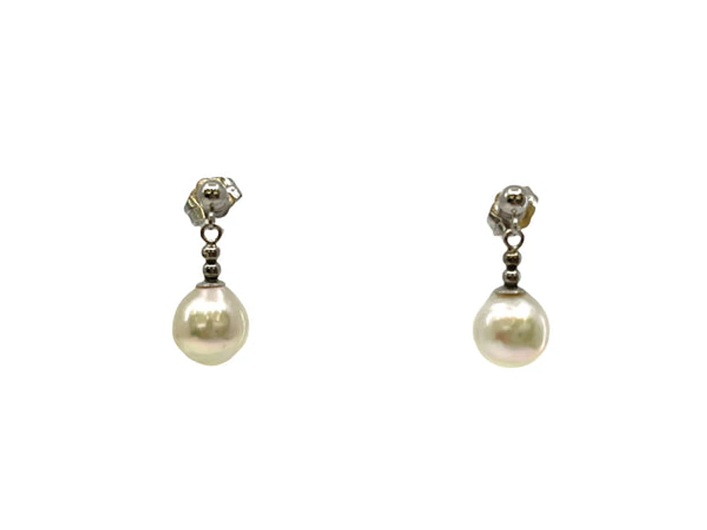 14K White Gold Fresh Water Pearl Earrings