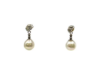 14K White Gold Fresh Water Pearl Earrings