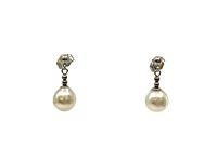 14K White Gold Fresh Water Pearl Earrings