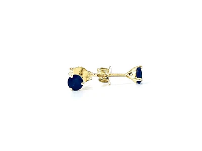 10K Yellow Gold Sapphire 2.3cttw Studs Round Cut Earrings