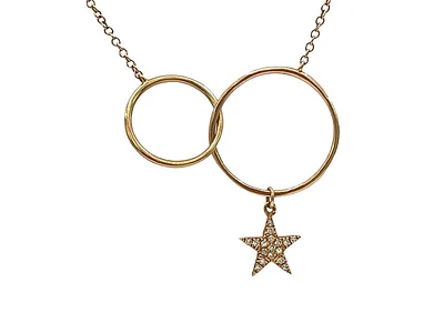 14K Rose Gold 0.04cttw Diamond Pendant, 18"