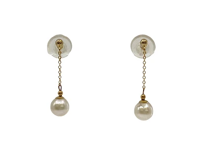 14K Gold Cultured Pearl Earrings with Butterfly Backs