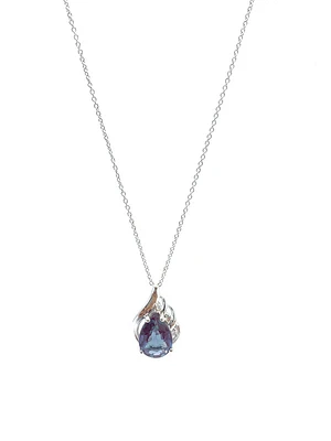 Created Alexandrite and Diamond Pendant