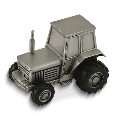 Pewter-tone Finish Metal Tractor Bank