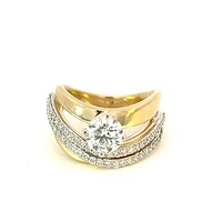 14K Yellow Gold 1.78cttw Round Brilliant Cut Lab Grown Diamond Ring, 6 - / White
