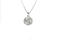 10K White Gold 0.20cttw Diamond Pendant, 18"