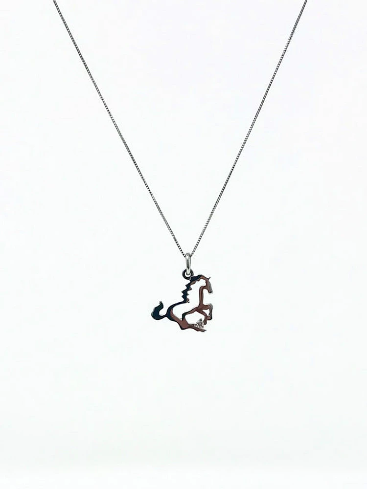 Diamond Horse Pendant