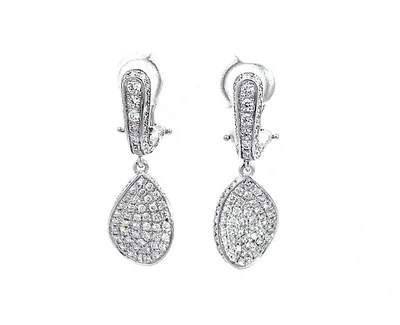 14K White Gold 2.15cttw Diamond Dangle Earring