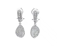 14K White Gold 2.15cttw Diamond Dangle Earring