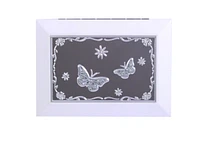 White Jewel Box with Butterflies AT402