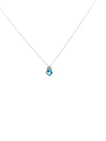 Blue Topaz and Diamond Pendant