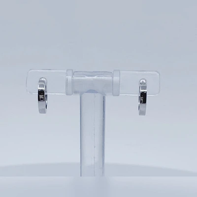 10K White Gold Huggie Earrings