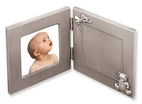 Pewter Finish Hinged Baby 3x3 Photo Frame