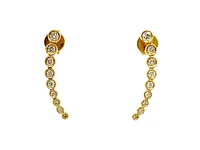 14K Yellow Gold 0.34cttw Diamond Earrings - 21mm