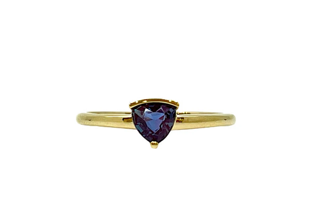 10K Yellow Gold 0.50cttw Created Alexandrite Ring, size 7