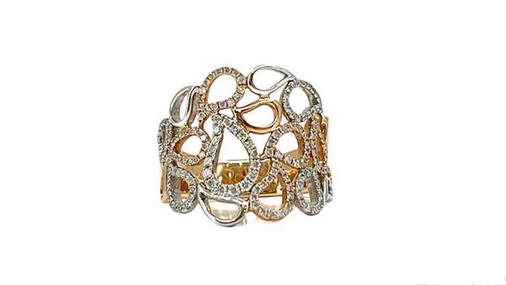 14K Rose Gold 0.60cttw Diamond Ring, size 6.5