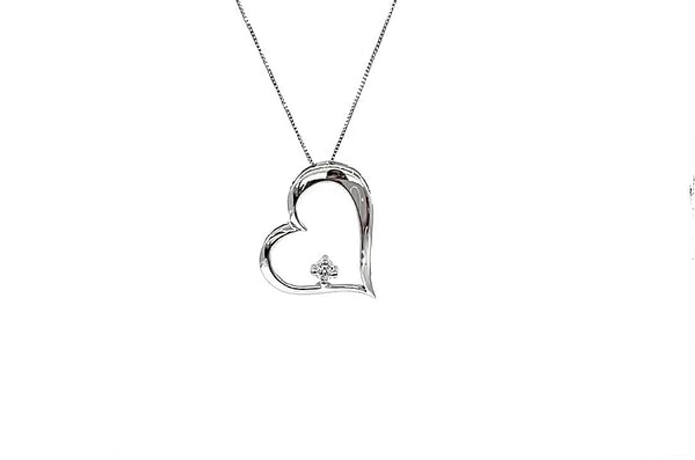 10K White Gold Canadian Diamond 0.051cttw Necklace