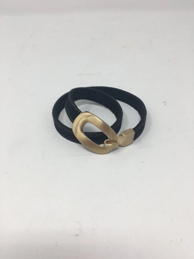 Double Wrap Gold Plated Buckle Bracelet