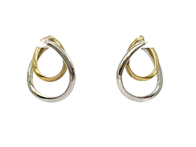 10K Two Tone Hoop Earrings
