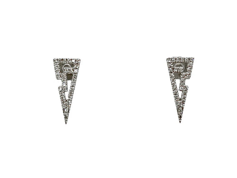 14K White Gold 0.15cttw Diamond Stud Earrings