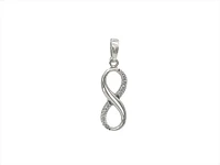 10K White Gold Infinity Cubic Zirconia Charm - 21mm x 5mm