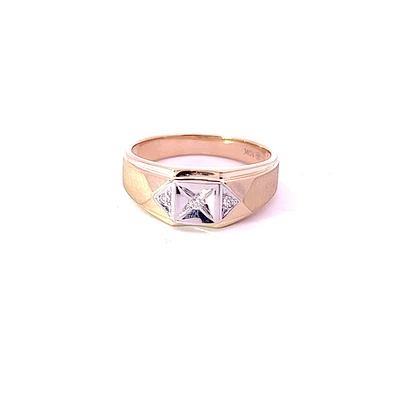 10K Yellow Gold 0.05cttw Diamond Gents Ring, size 10