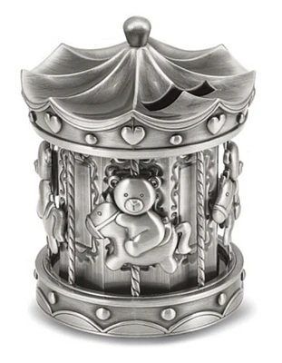 Pewter-Tone Finish Carousel Bank