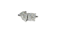 10K White Gold 1.00cttw Diamond Cluster Ring, size 6