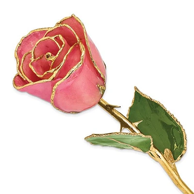 24K Lacquer Dipped Gold Trimmed Real Rose