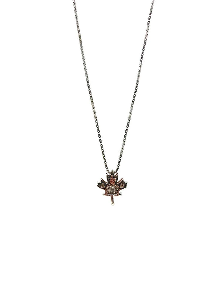 Rose Gold and Silver Diamond Necklace