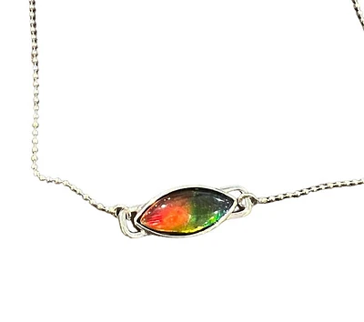 925 Sterling Silver Ammolite Bracelet - 16mm x 7mm
