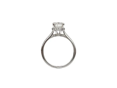18K Lab Grown Round Brilliant Cut 1.69cttw Claw Set Diamond Ring