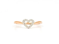 10K Rose Gold 0.05cttw Diamond Heart Ring, Size 6.5