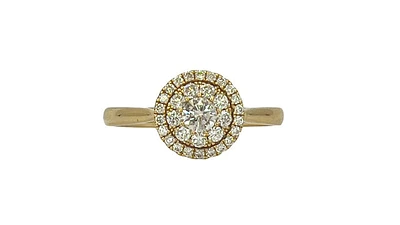 14K Yellow Gold 0.46cttw Round Brilliant Cut Halo Diamond Ring