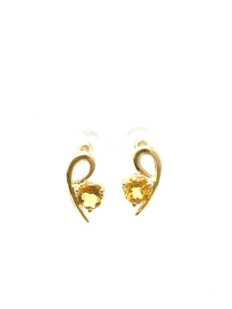 14K Yellow Gold Citrine Earrings