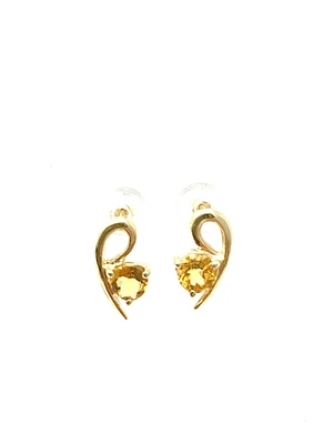 14K Yellow Gold Citrine Earrings