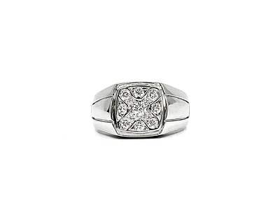 14K White Gold 0.50cttw Diamond Gents Ring, size 10