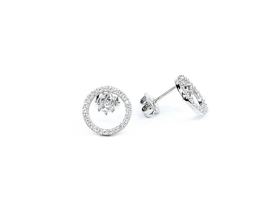 Sterling Silver Cubic Zirconia Stud Earrings