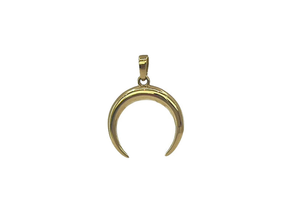 10K Yellow Gold Moon Charm - 20mm x 16mm