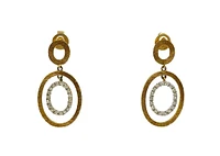14K 2 Tone 0.25cttw Diamond Earrings