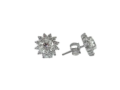 14K White Gold 2.63cttw Diamond Stud Earrings