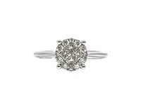 14K White Gold 0.47cttw Diamond Halo Engagement Ring, size 6.5