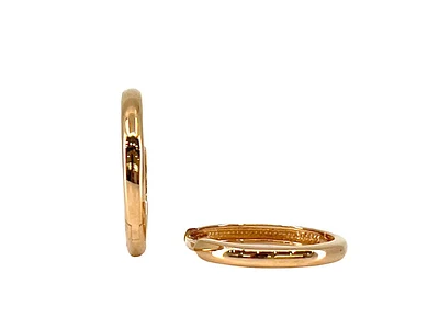 10K Rose Gold 15mm Huggie Hoop Earring