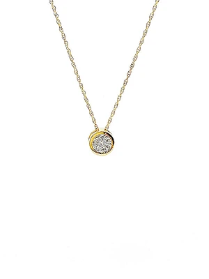 10K Yellow Gold 0.04cttw Single Cut Diamond Pendant, 18”