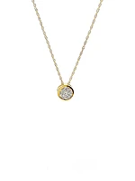 10K Yellow Gold 0.04cttw Single Cut Diamond Pendant, 18”