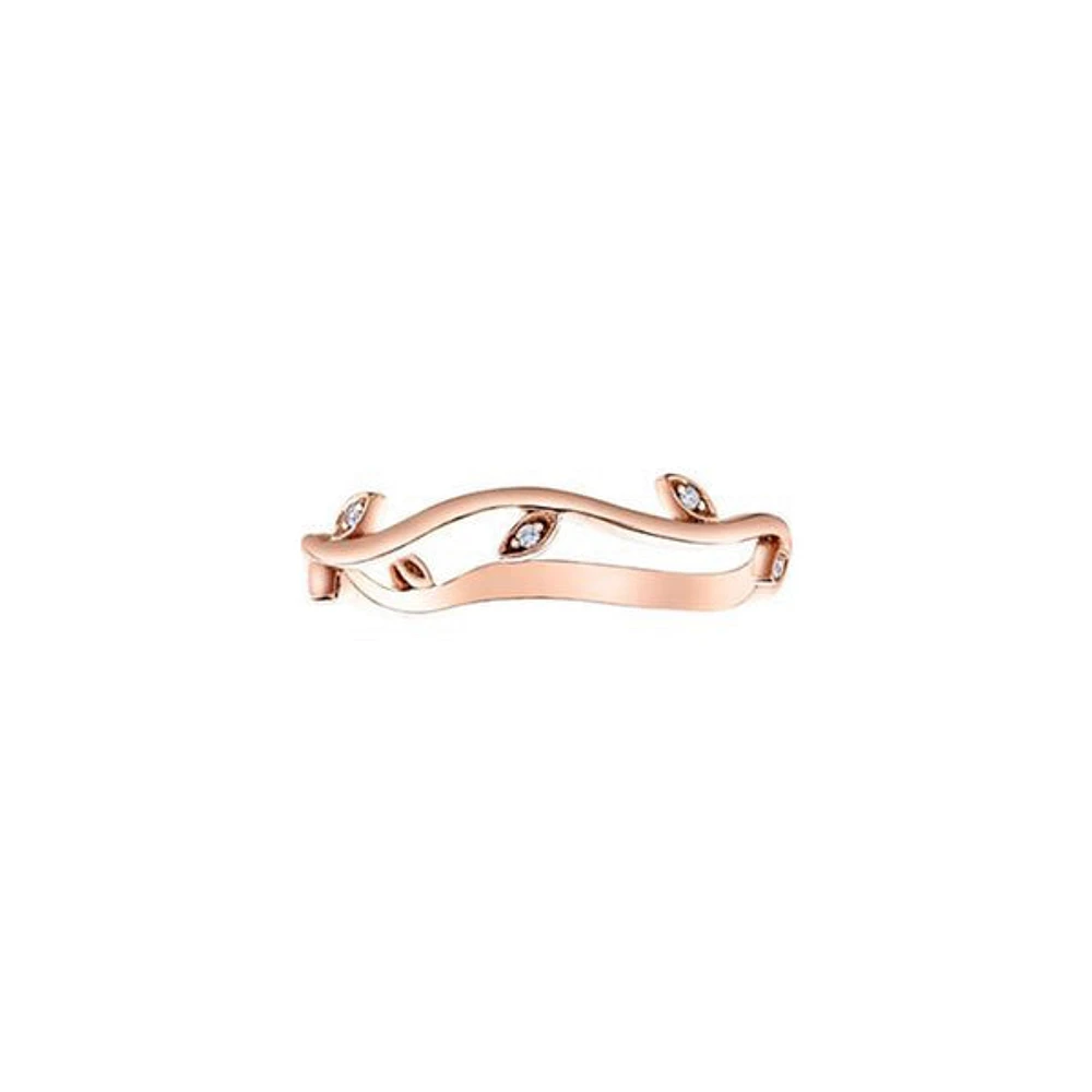 10K Rose Gold 0.024cttw Diamond Ring- Size 6.5